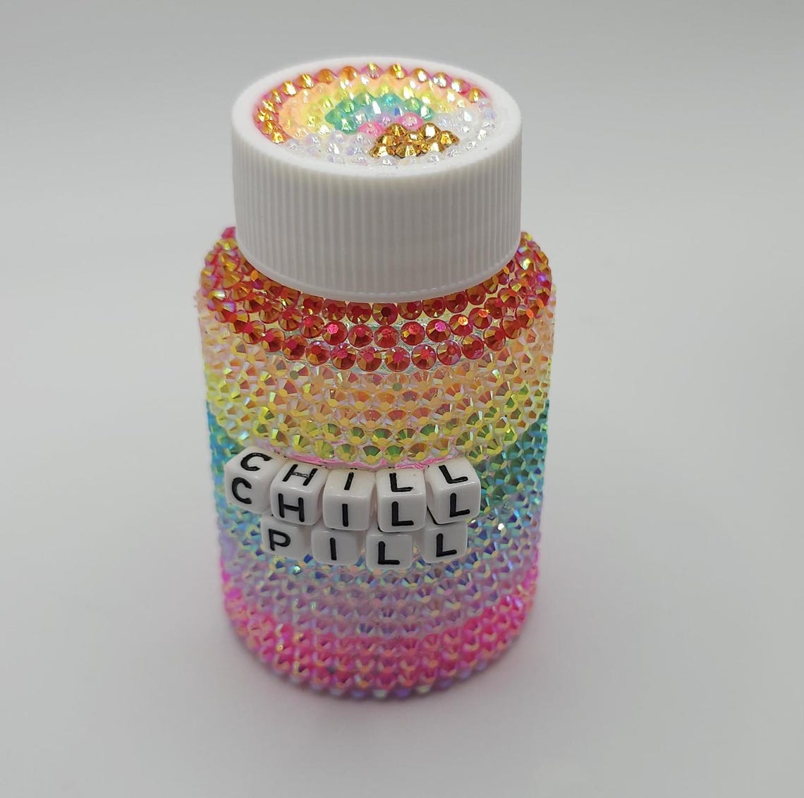 Bedazzled Empty Medicine Bottle - Etsy