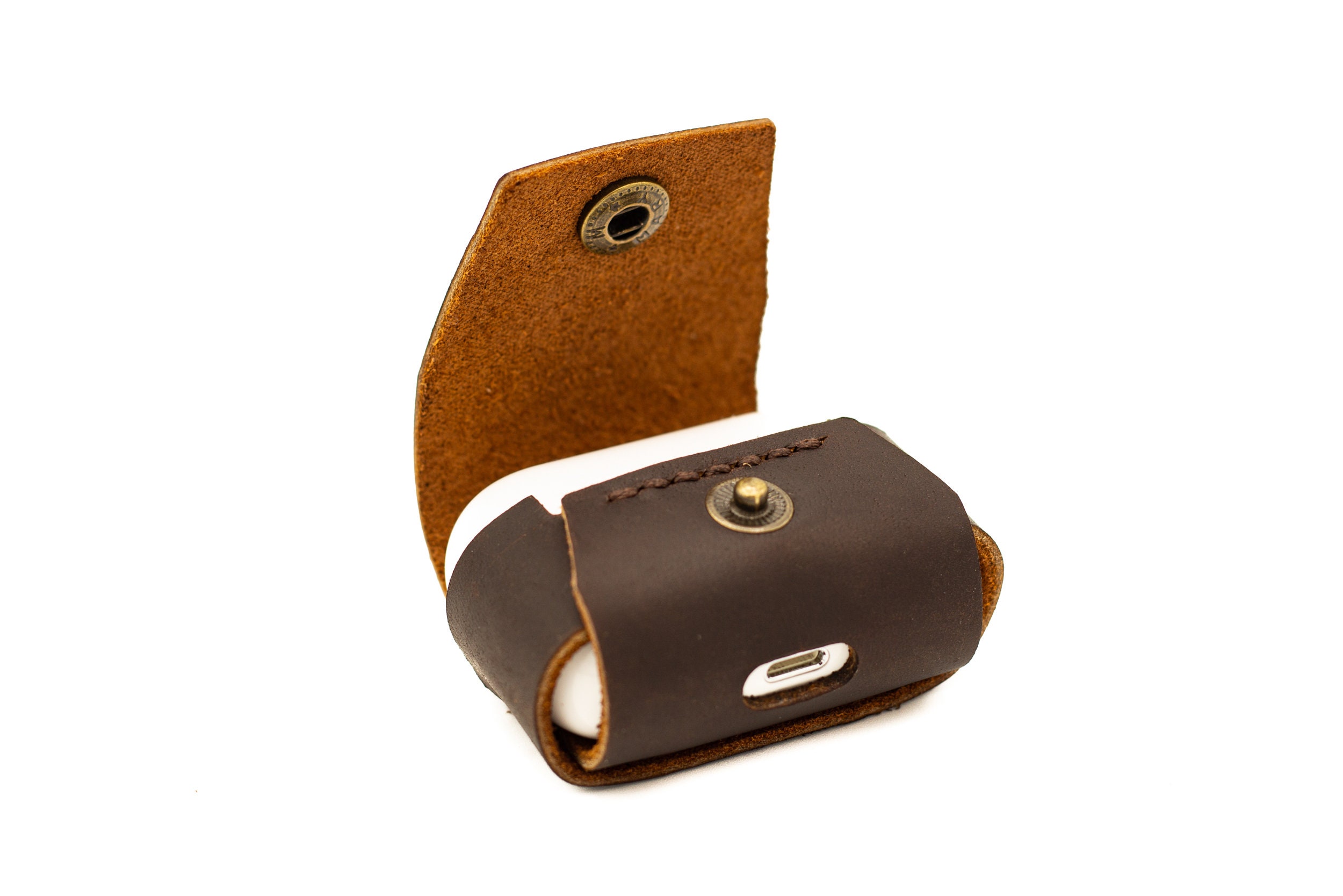 Leather AirPod Pro Case: Tan Brown Earpod Cover - Etsy Canada