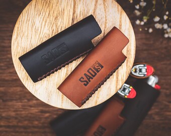Juego de estuches para encendedor 0f 2, Funda para encendedor de cuero, Funda para encendedor hecha a mano, Accesorios para acampar, Mejor amigo de velas, Regalos minimalistas