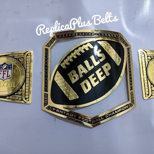 Custom Fantasy Football Championship Belt (3D plate), NFL Title Belt With Nameplate