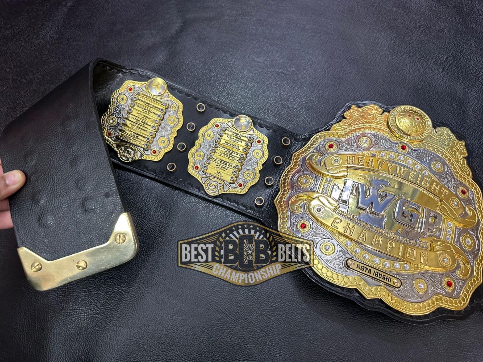 IWGPヘビー級王座レプリカベルト、フルスタックプレート、24金スイス