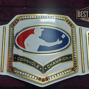 Custom Cornhole Championship Belt, Personalized Cornhole Award, Unique Cornhole Prize, Handmade Belt