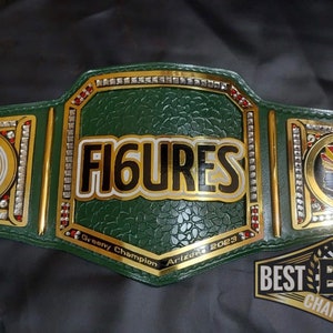 Cinto de título de campeonato personalizado com corte HD impecável em placas de metal Grave seu logotipo e elementos visuais em um cinto de luta livre personalizável