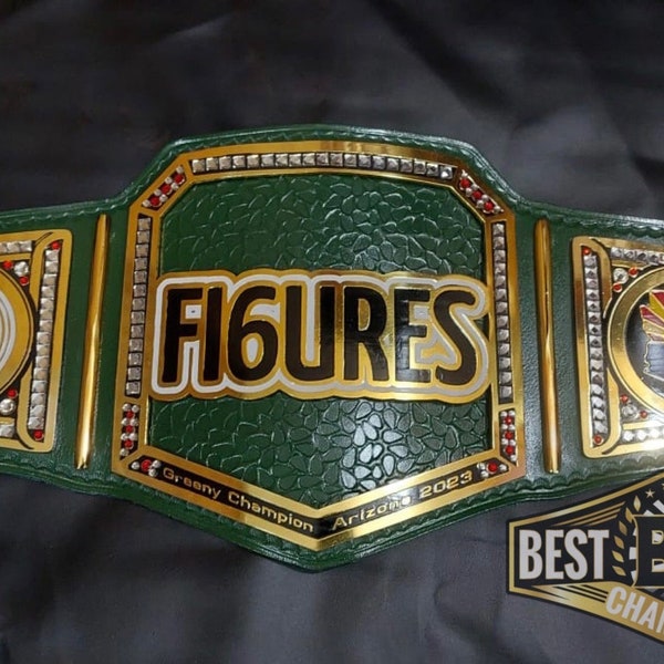 Personalized Championship Title Belt With Flawless HD Cutting On Metal Plates Engrave your logo and Visuals on a Customizable Wrestling Belt