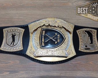 Custom Golf Championship Belt Trophy: Spinner Golf Dad Gift