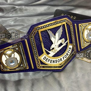 Personalized USAF Security Forces Championship Belt, CNC Engraved