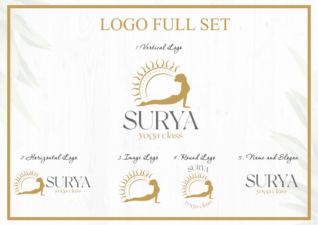 Set of minimalist monogram flower logo for spa decoration yoga