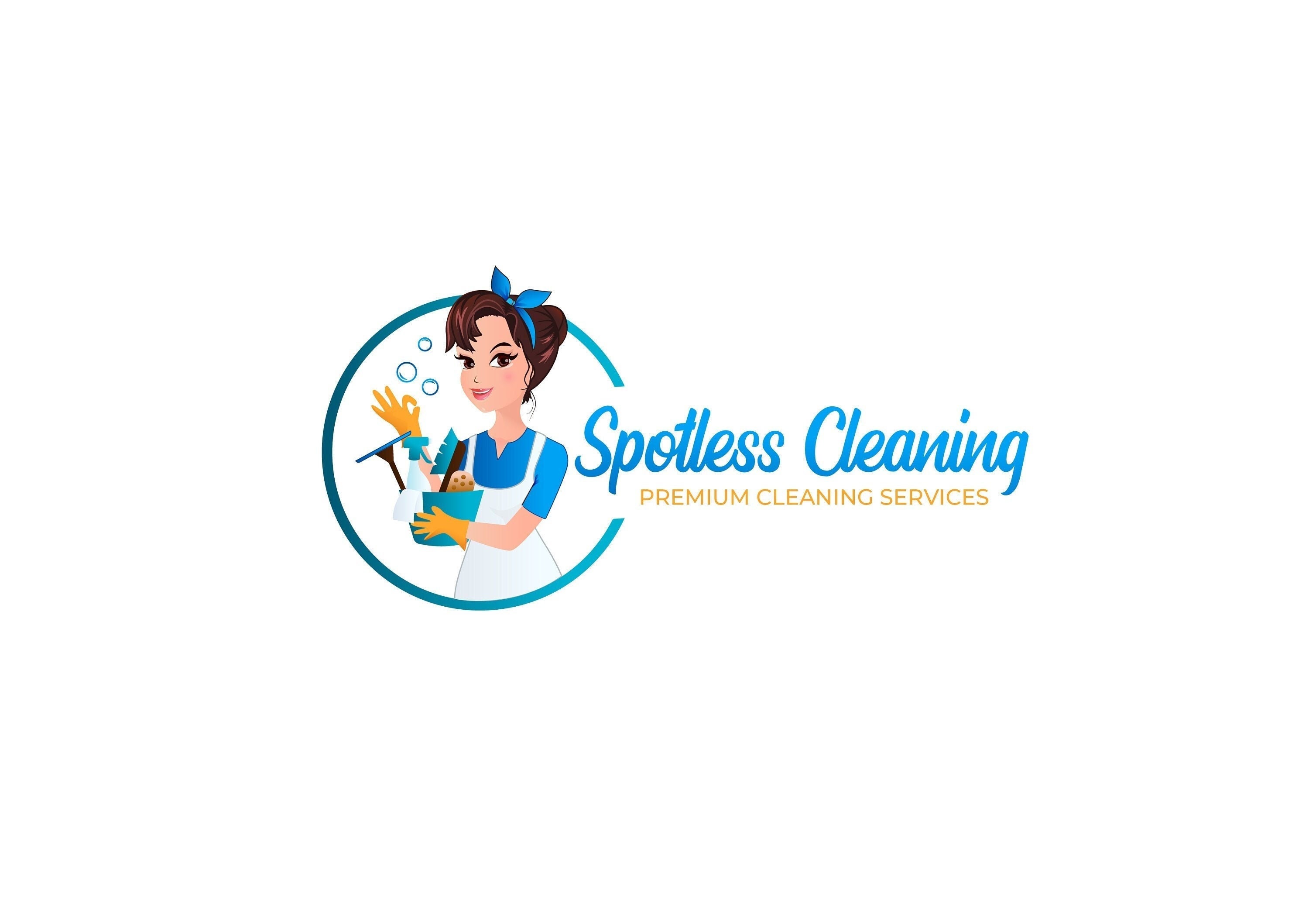 Character Cleaning Logo Maid Logo Home Clean Cleaning Lady Logo House
