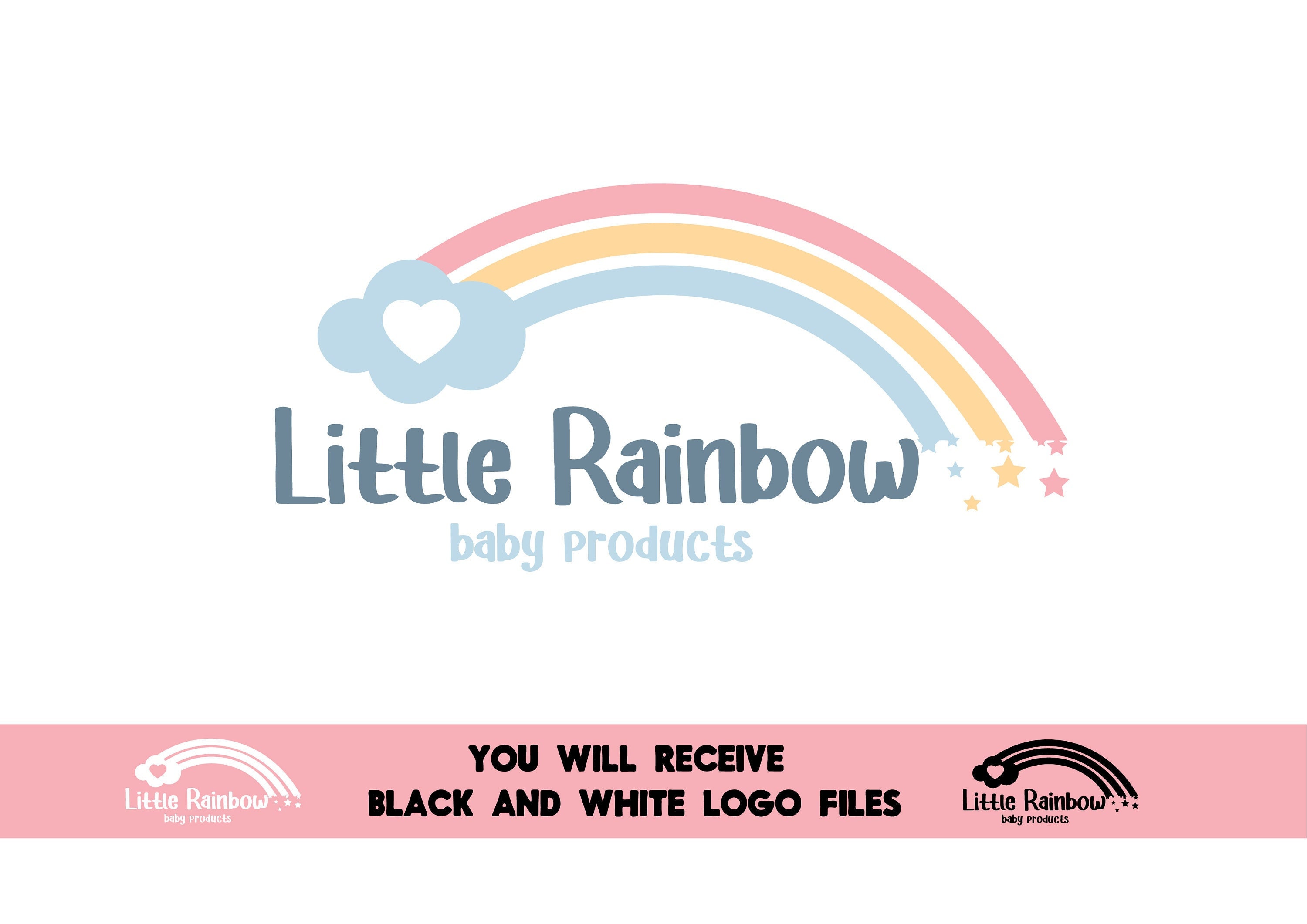 Rainbow Logo Kids Shop Logo Children Logo Child Care Etsy