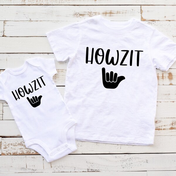 Howzit Shaka Baby Bodysuit & Toddler T-Shirt **Made to Order** Hawaiian Shirt | 808 Shirt |