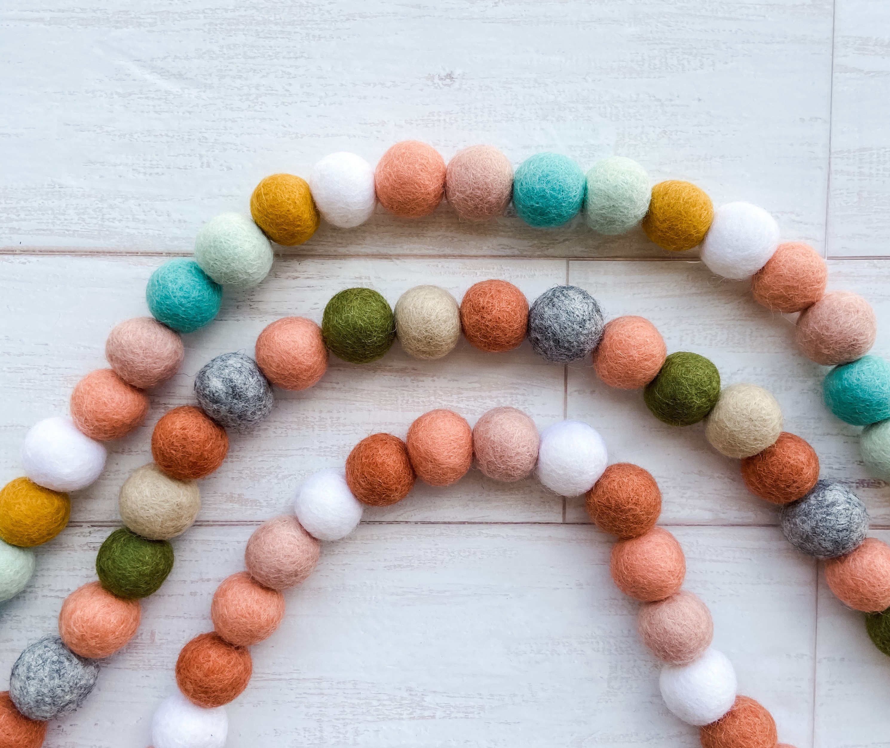 Bohemian Living Felt Garland Ready To Ship Pom Pom Garland Etsy