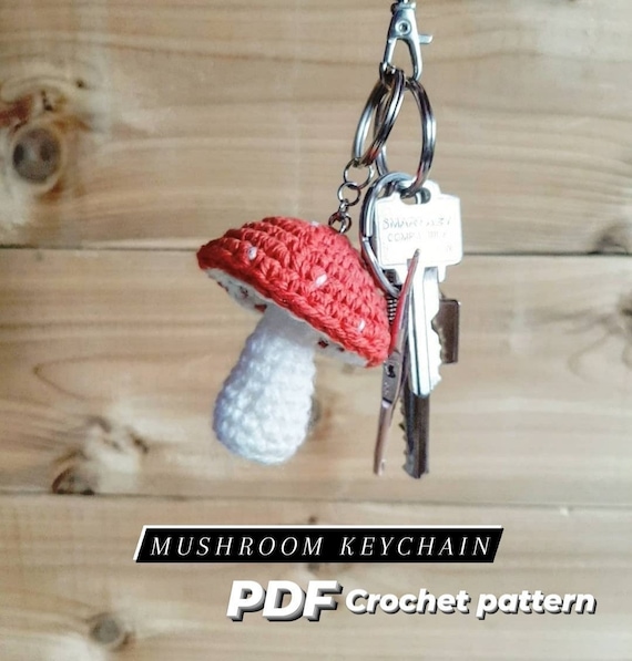 PDF Crochet Mushroom Keychain Pattern Etsy