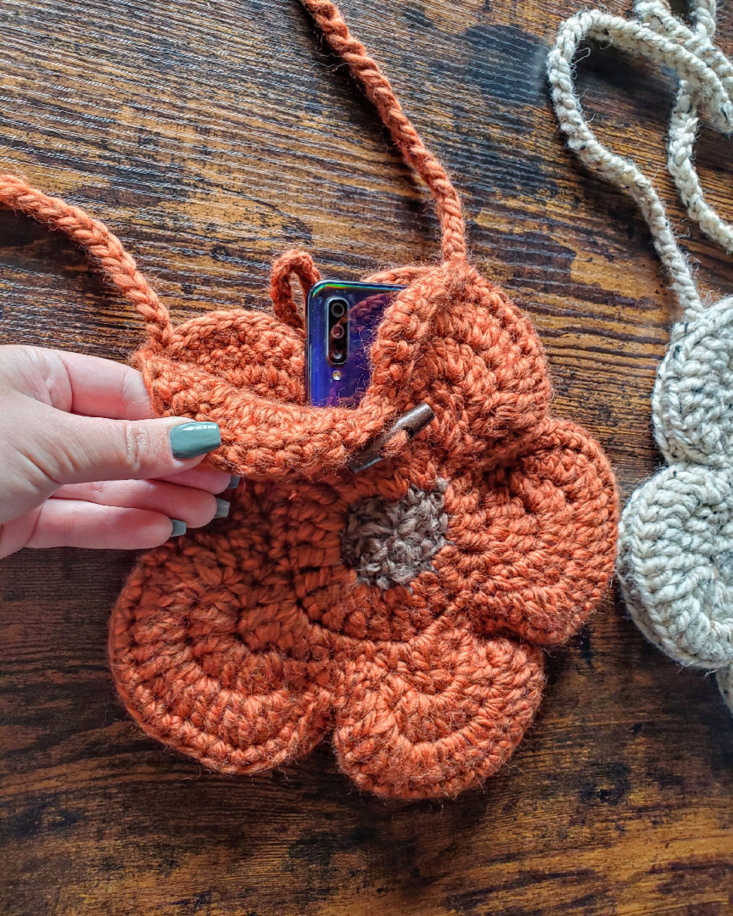 Crochet Flower Bag Pattern Etsy