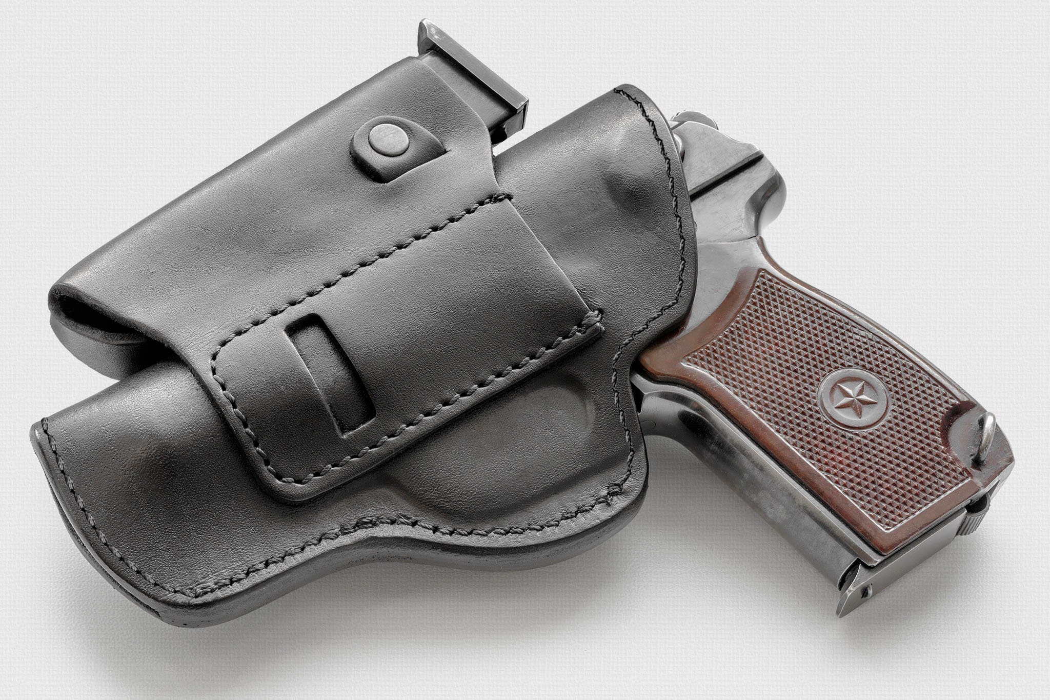 Sporting Goods Gun Holster with magazine pouch Makarov Genuine Leather