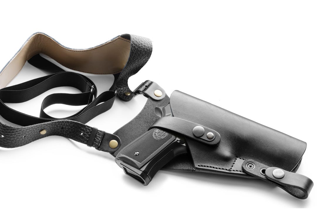 Shoulder Vertical Leather Holster for Beretta, Taurus, Girsan