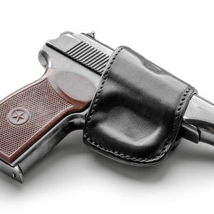 Belt (OWB) 3-Layers leather holster for Makarov pistol