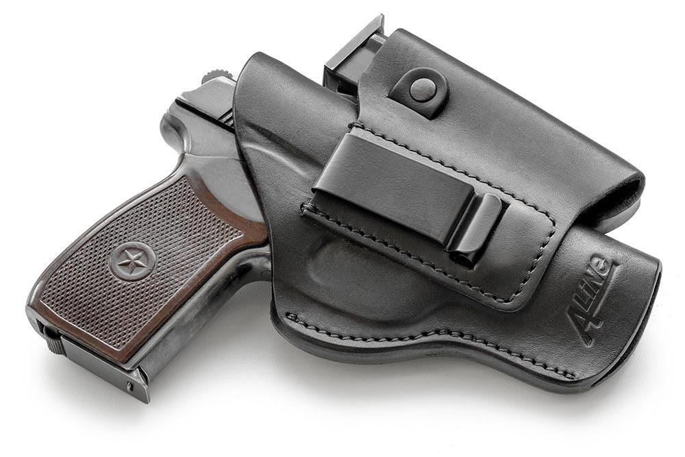 Universal Pistol Holster With Mag Pouch - MOLLE Compatible Tactical Gear For Right Hand Use