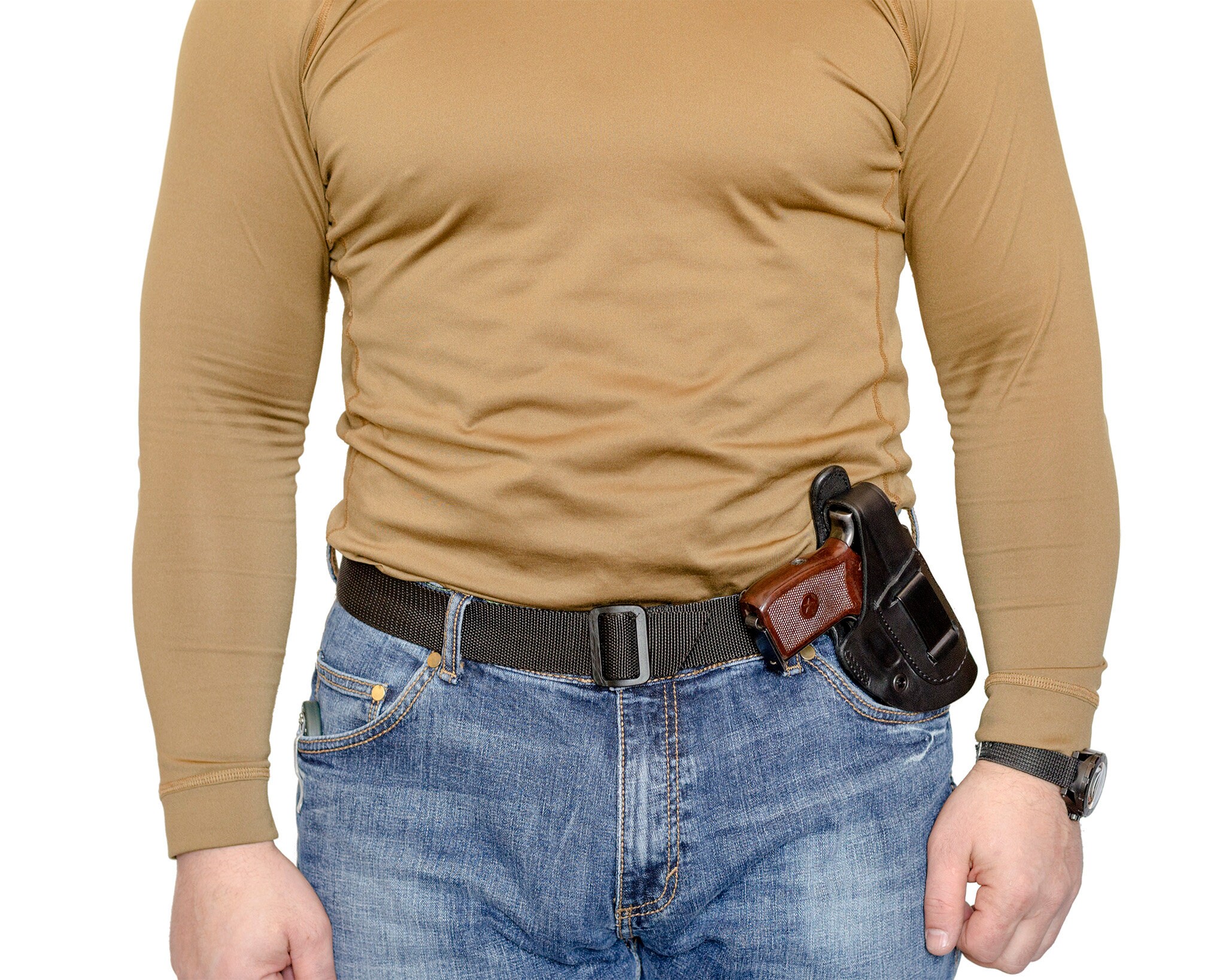 Holster intérieur de ceinture en cuir pour un transport dissimulé