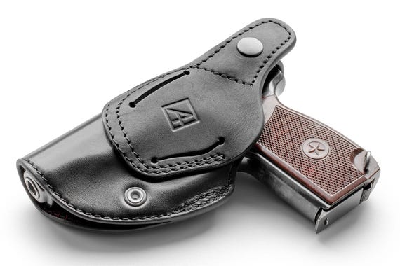 Holster de ceinture / Etui marron de pistolet makarov, shompol années