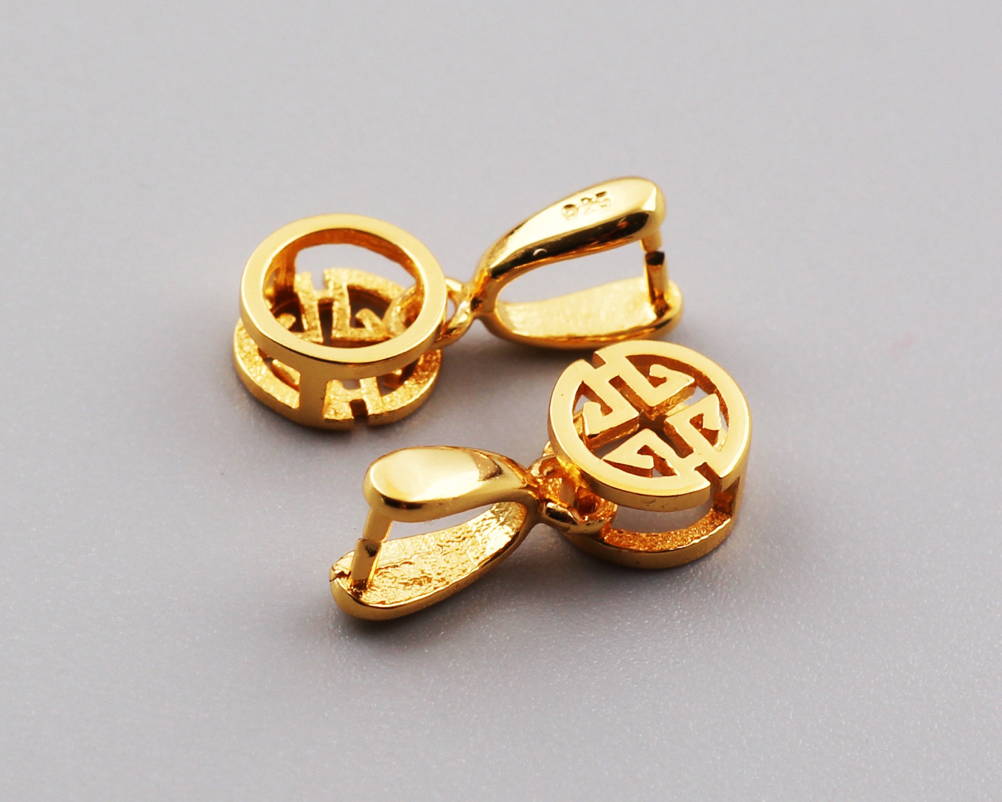 Sterling Silver Pendant Pinch Bail Connector,pendant Pinch Clip Bail