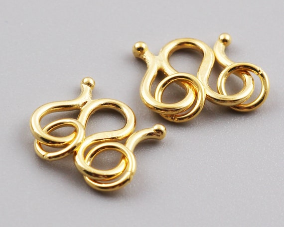 Gold Plated Brass Swinging 2-Part Pinch Bails for Pendants 19mm (2 Pieces)