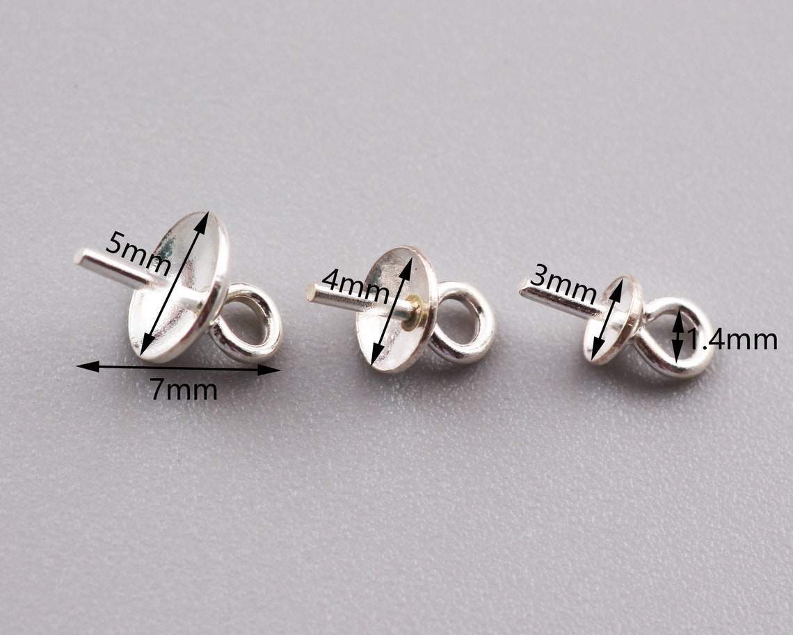 100 Tiges à Oeil (vis à Oeil) Argent – Pour Perles 10x4mm – Lot
