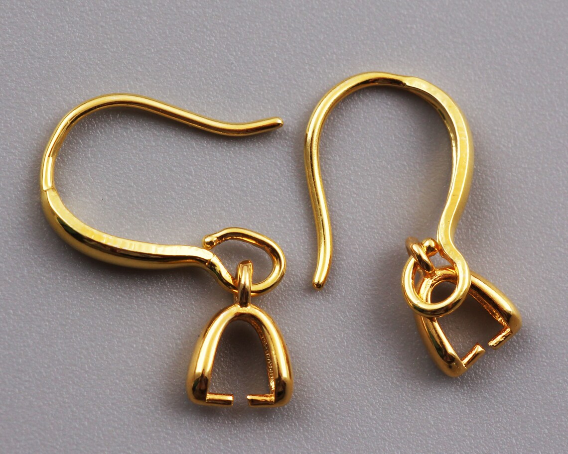 Sterling Silver Hook Earring Earwire With Pinch Bail Fishhook Etsy