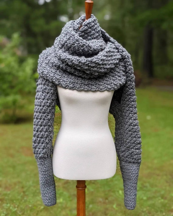 bufanda con manga tejida