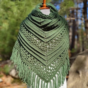 Fringed Triangle Shawl