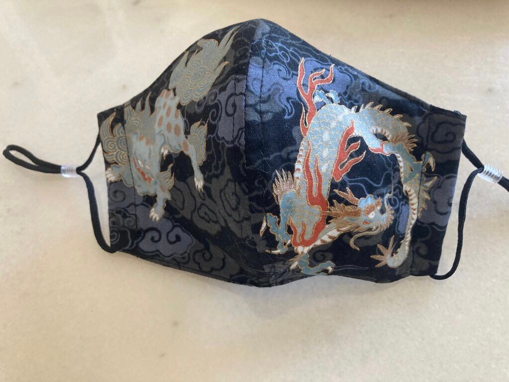 Máscara facial japonesa/china dragon de streetwear dragon Etsy