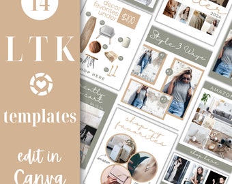 LTK Template | LTK Collage | LTK Canva Template | LikeToKnowIt Posts | Content Creator Template | Canva Template | Editable ltk Template