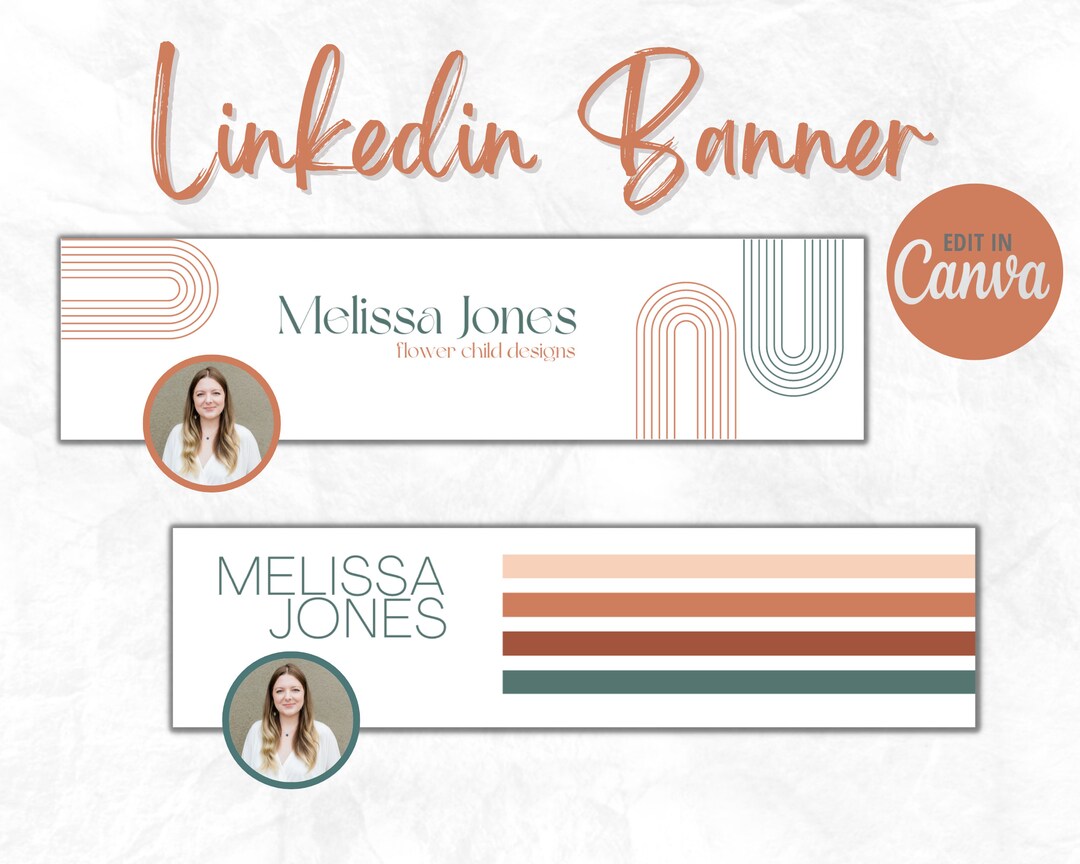 Linkedin Banner Canva Template Boho Linkedin Banner Linkedin Profile ...