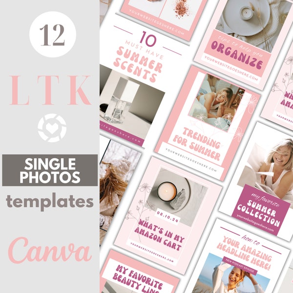 LTK Template LTK Collage LTK Canva Template Gift Guide Template Social Media Template Canva Editable Template Pink Template