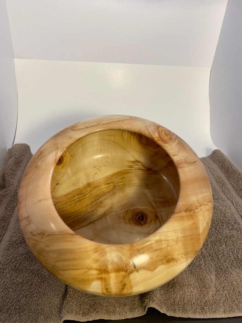 Beautiful Cottonwood Bowl turned on lathe!