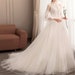 Light champagne Tulle Vintage High Neck Long Sleeve Wedding Dress Fairy Bridal Dress Gown Court Train Sexy Bridal Gowns And Separates 