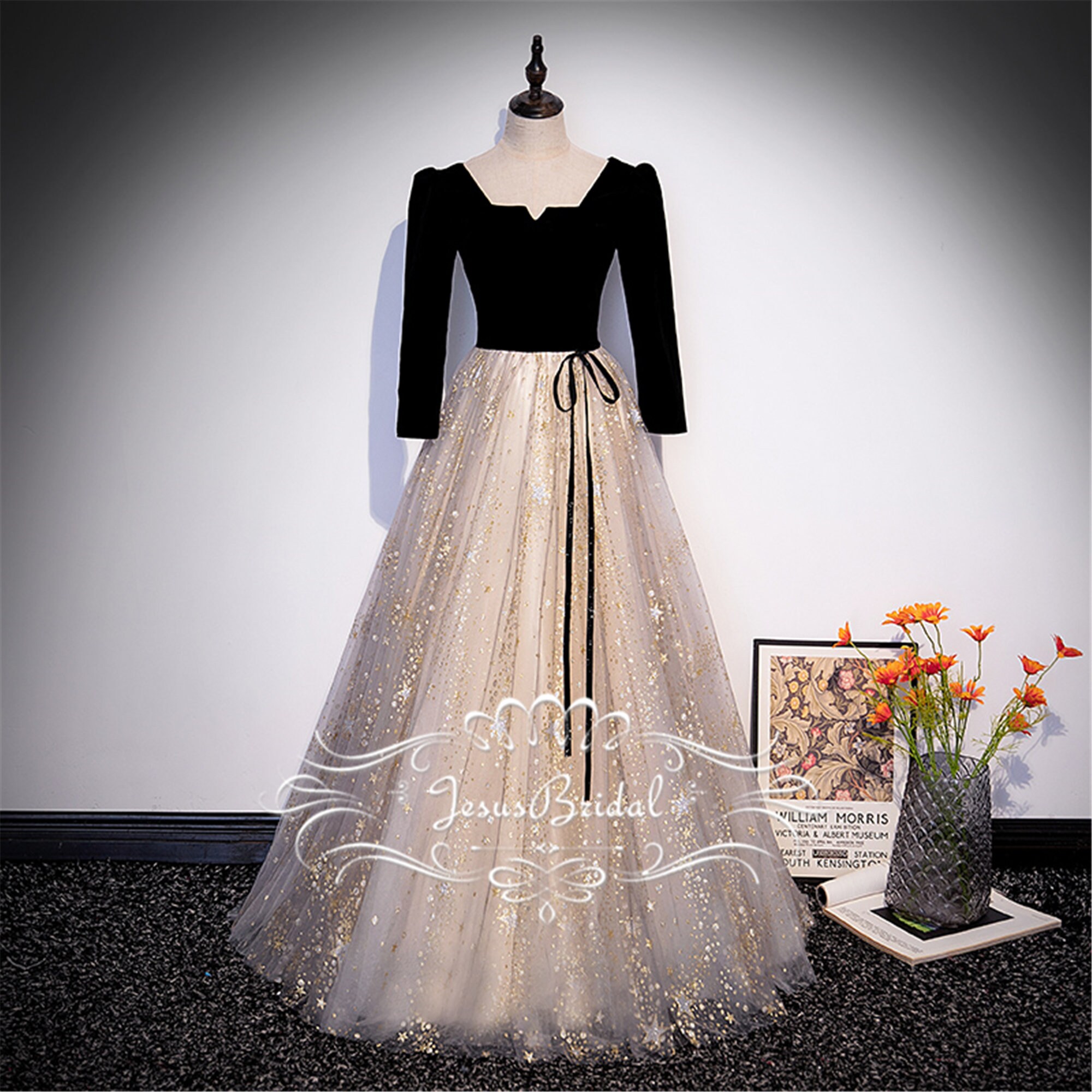 Long Sleeve Prom Dress - Etsy