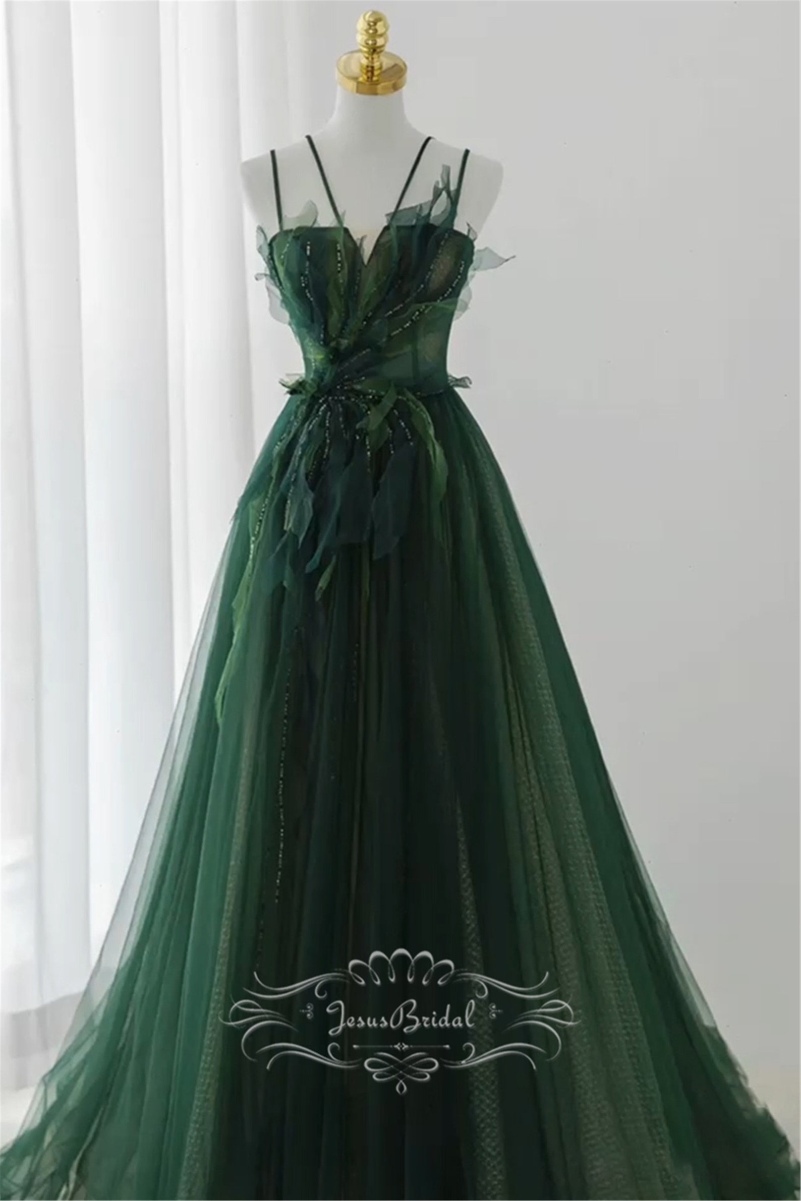 2023 New Dark Green Prom Dress With Spaghetti Etsy UK