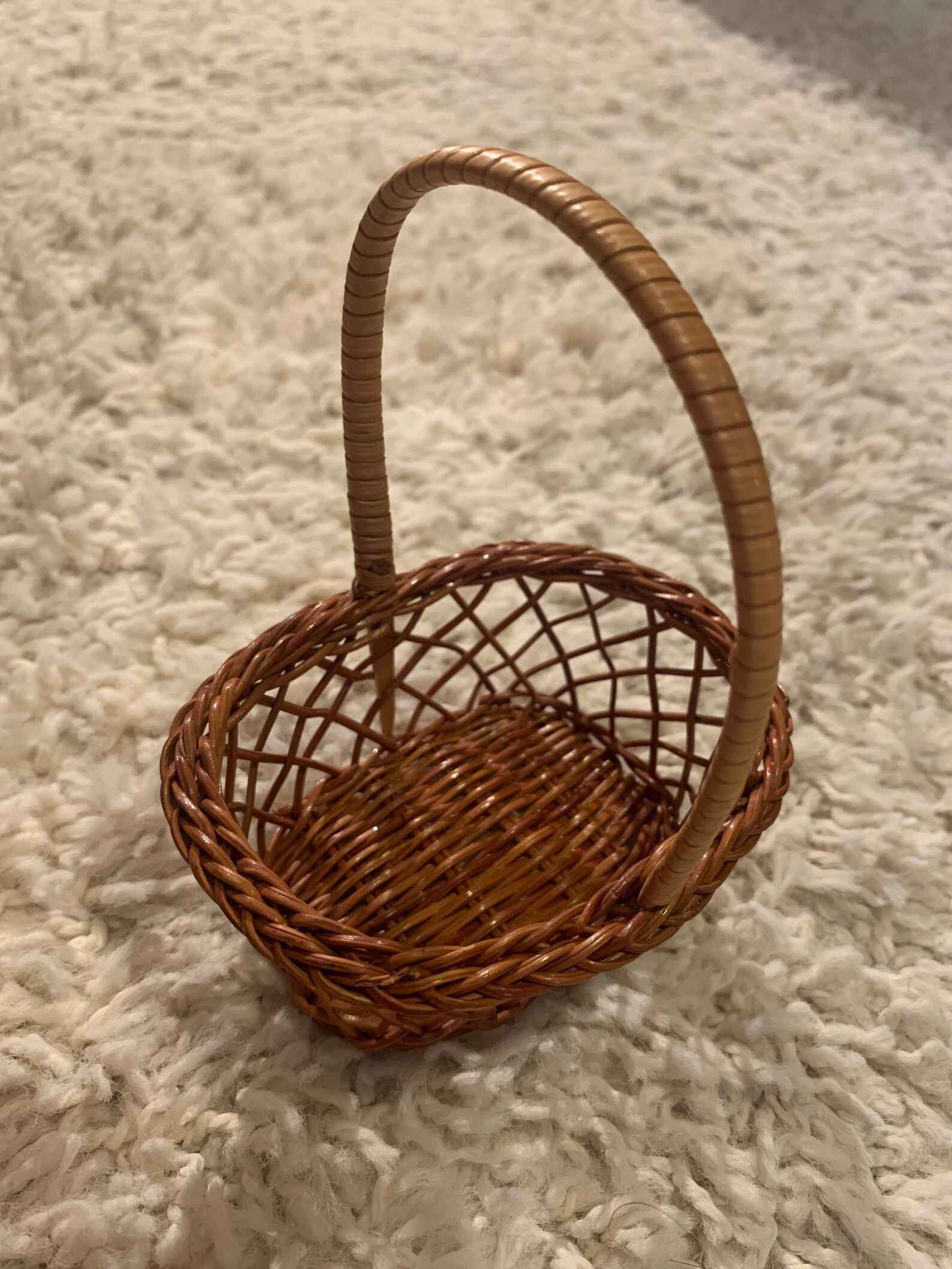 Mini vintage wicker basket SMALL handled basket Etsy