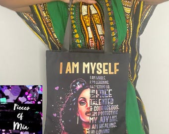 Affirmation Canvas Tote Bag: Girls Trip Travel Bag