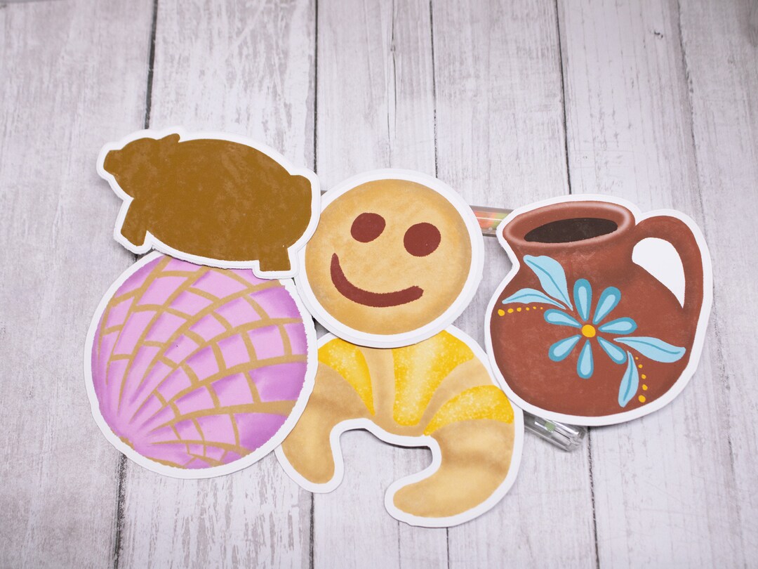 Pan Y Cafe Stickers Mexican Bread Coffee Concha Cuernito Puerquito ...