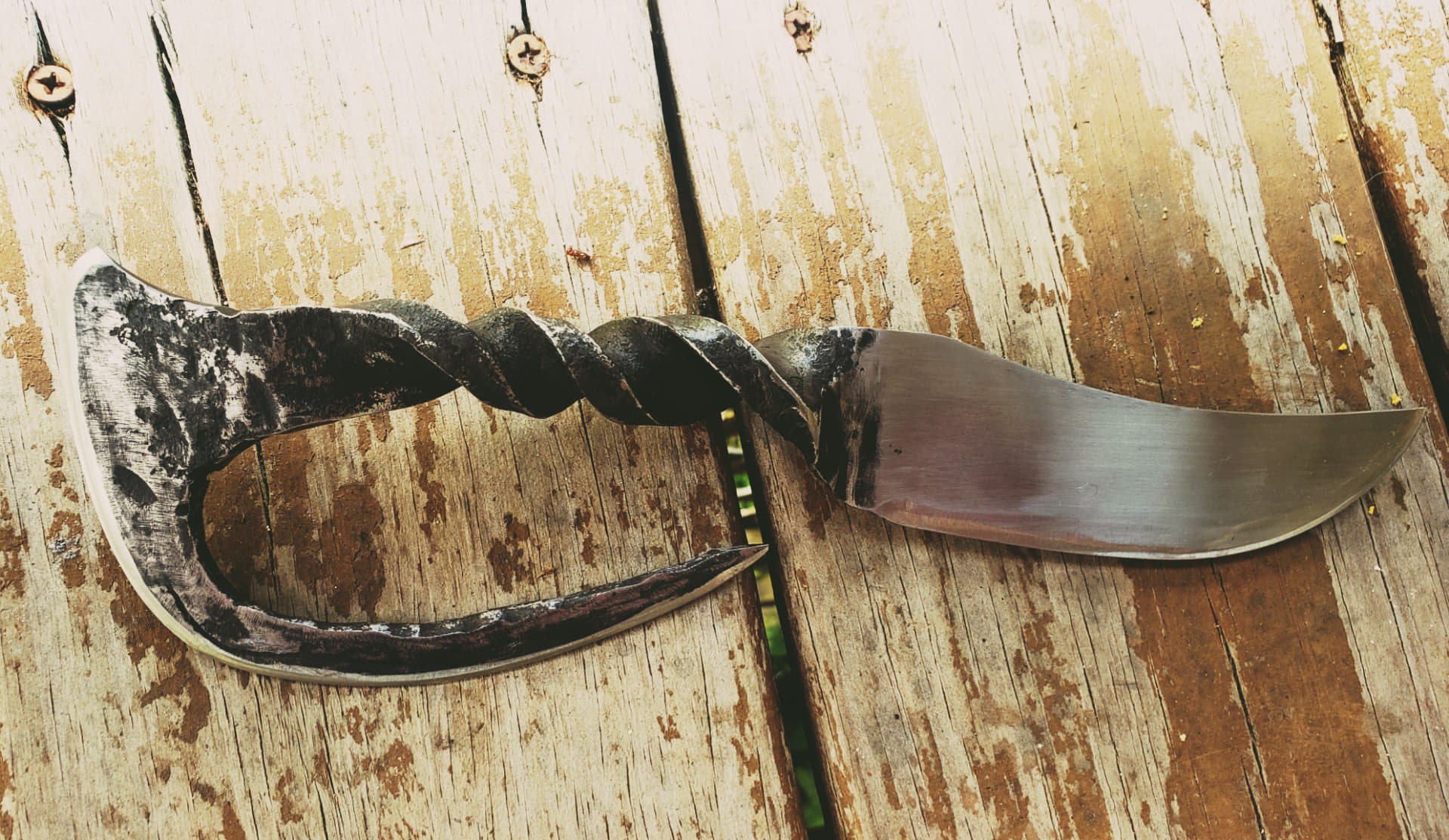 4 1/2 inch Twisted Handle Knife with Bladed Etsy
