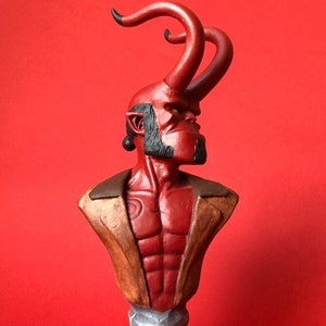 Hellboy figurine / Hellboy bust/ Hellboy Decor doll/ Demon with horns /Red Devil sculpture/ Horror figurine