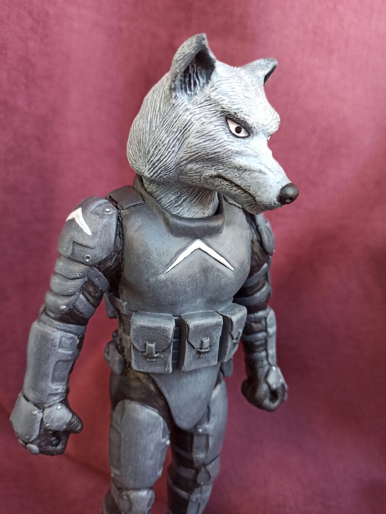 Wolf figurine custom Wolf action figure Among a sheeps wolf Etsy