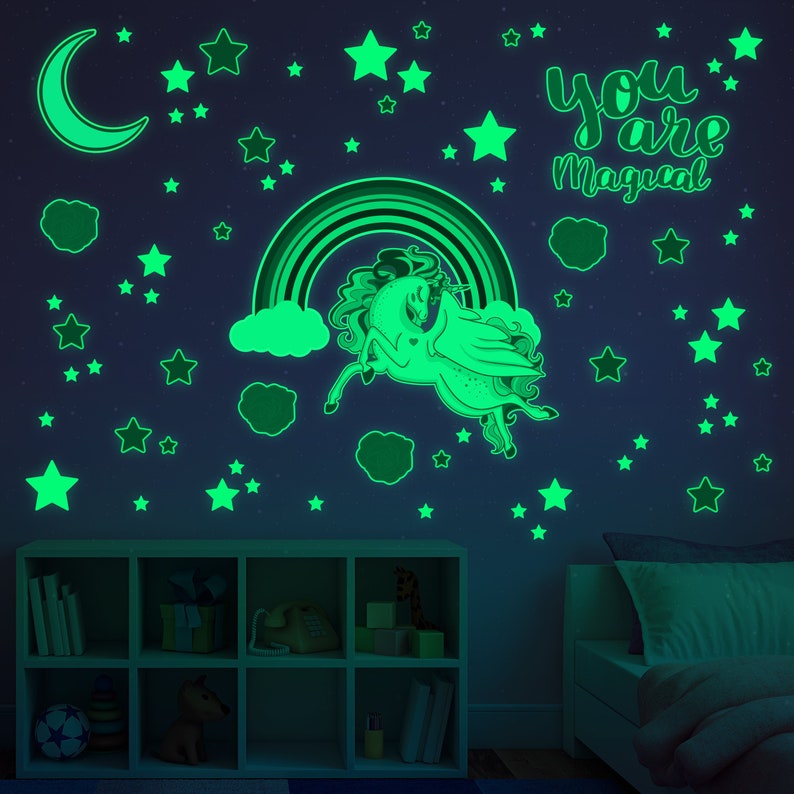Glow in the Dark Wall Decals by Glowing Snuggles Glow in the Etsy