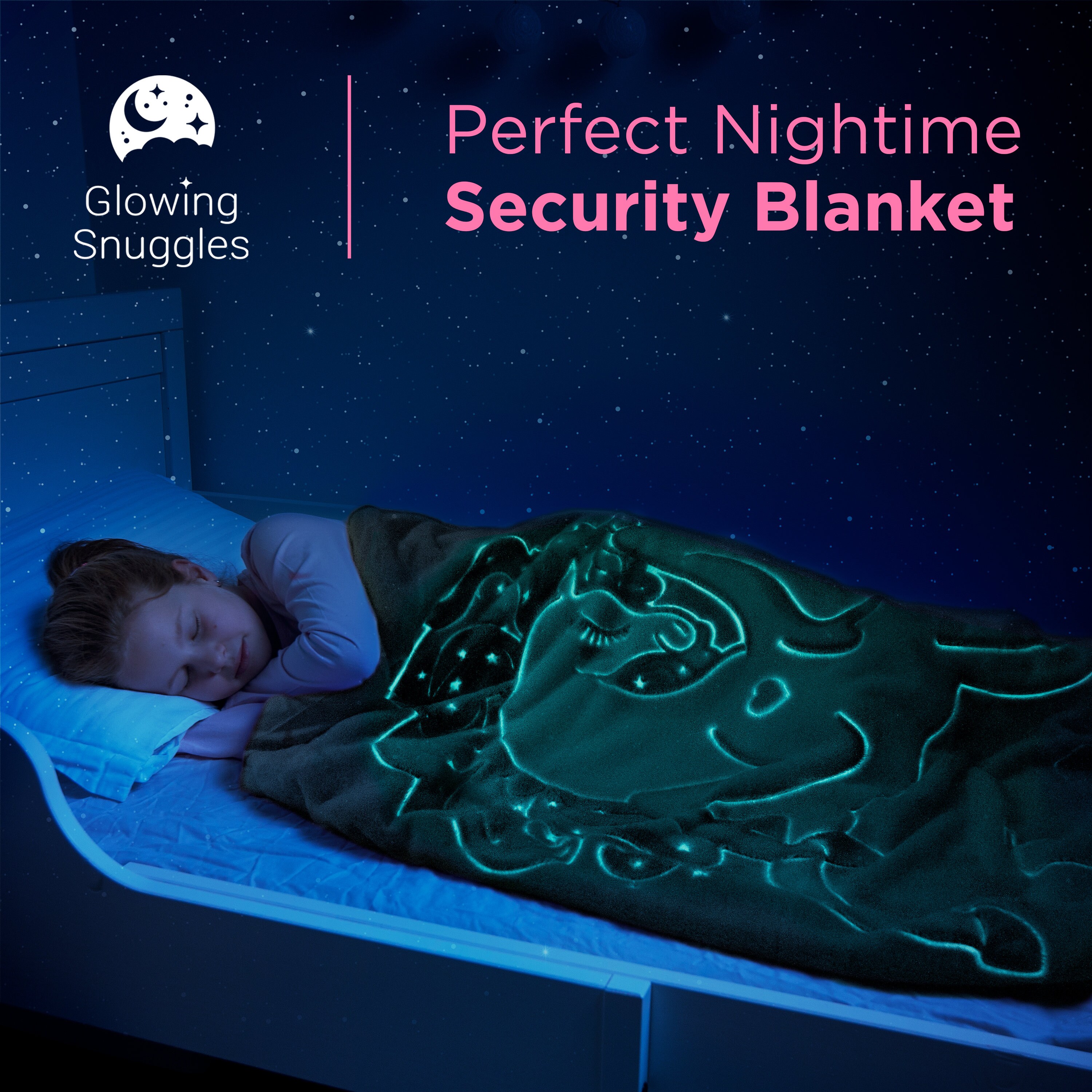 Glowing Snuggles Glow in the Dark Unicorn Blanket Pink Etsy