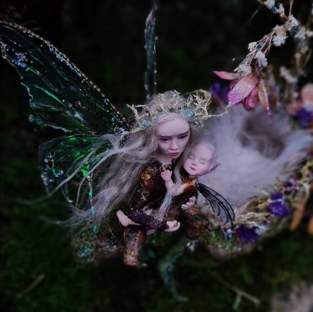 Buy Ooak Realistic Miniature Mummy and Baby Fairy Artdolls. Online ...