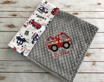 fire truck swaddle blanket