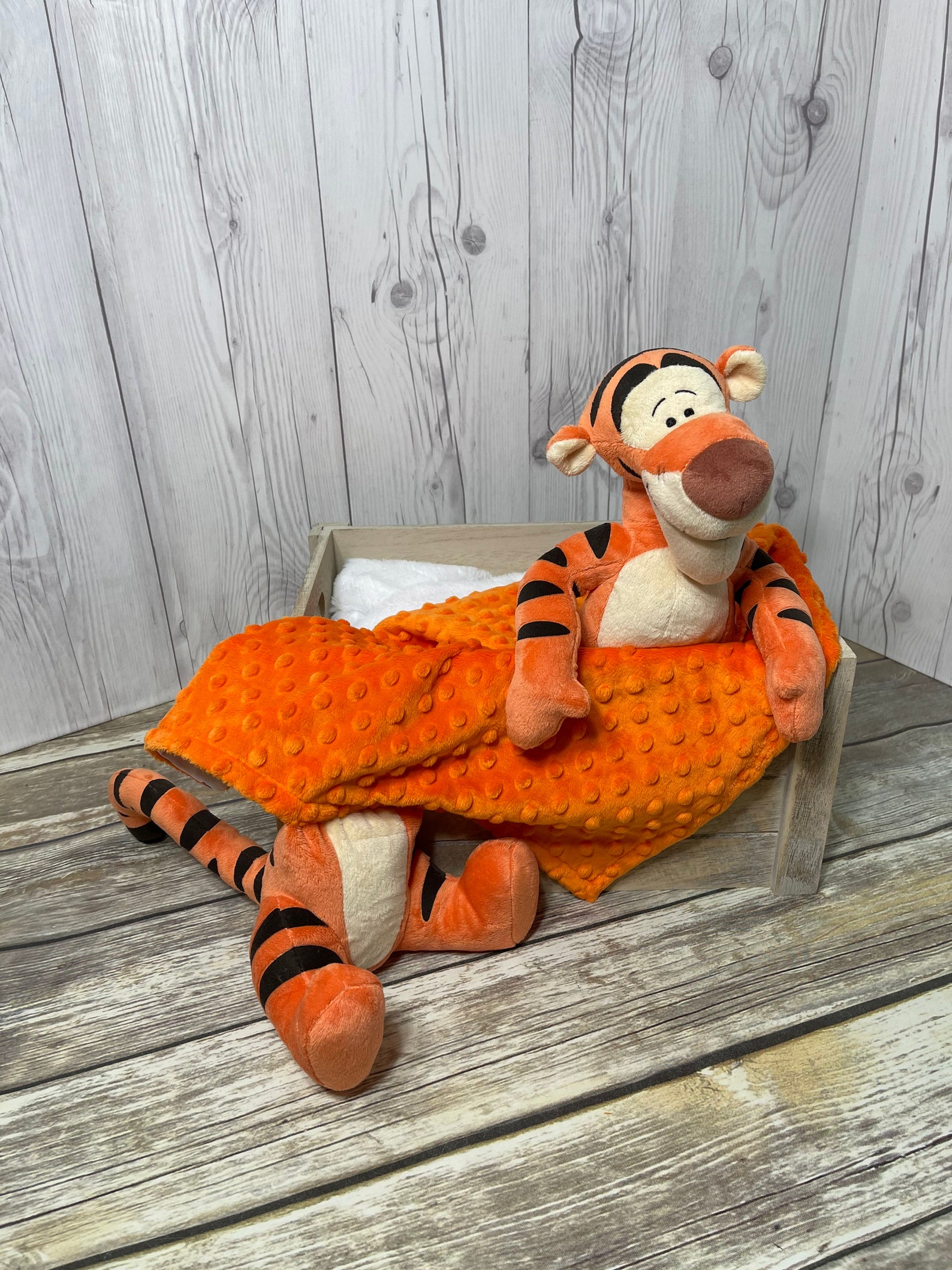 Tigger Plush Lovey Security Blanket Personalized Tigger Etsy