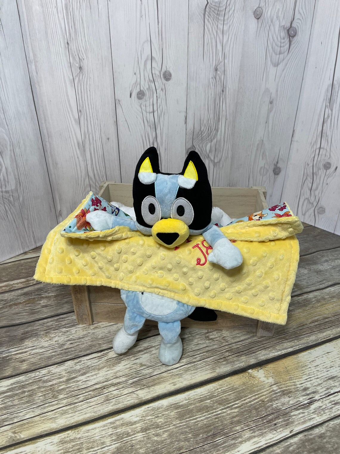 Bluey Plush Lovey Security Blanket Personalized Bluey Stuffed Etsy
