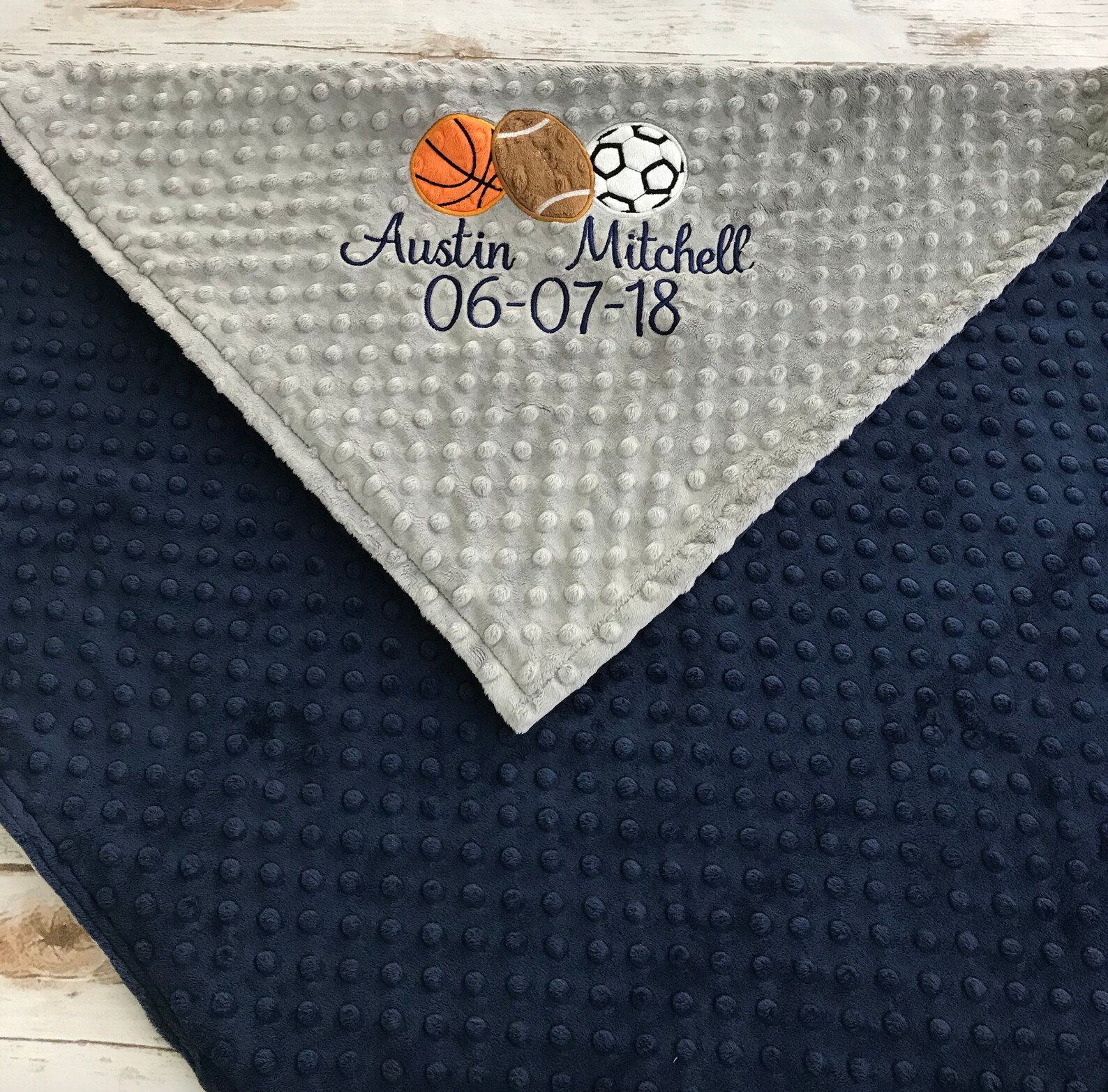 Sports Minky Baby Blanket Personalized Basketball Baby Etsy